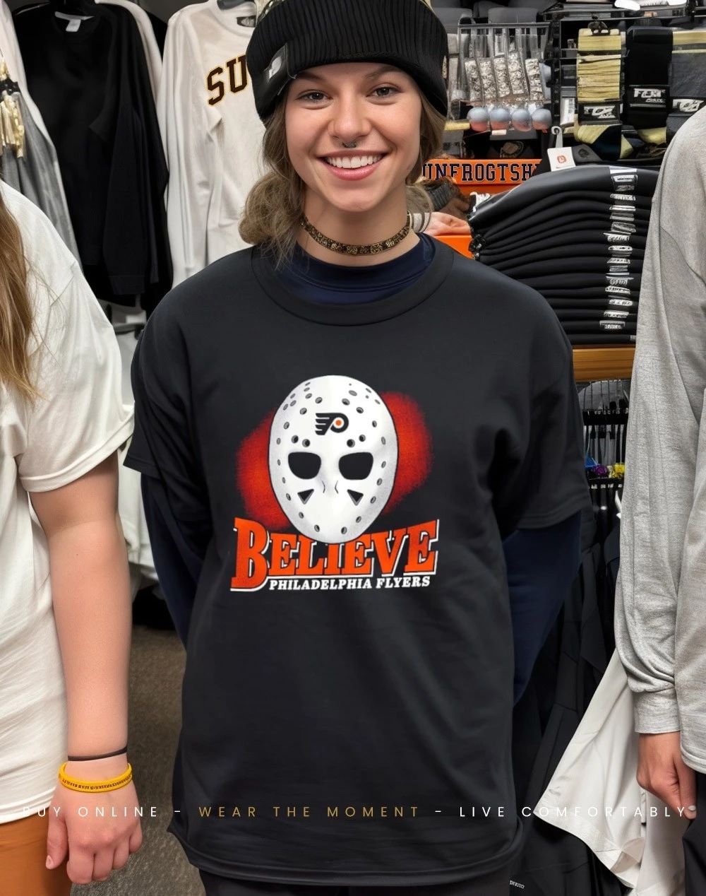 Philadelphia Flyers 2026 Believe Mask graphic shirt