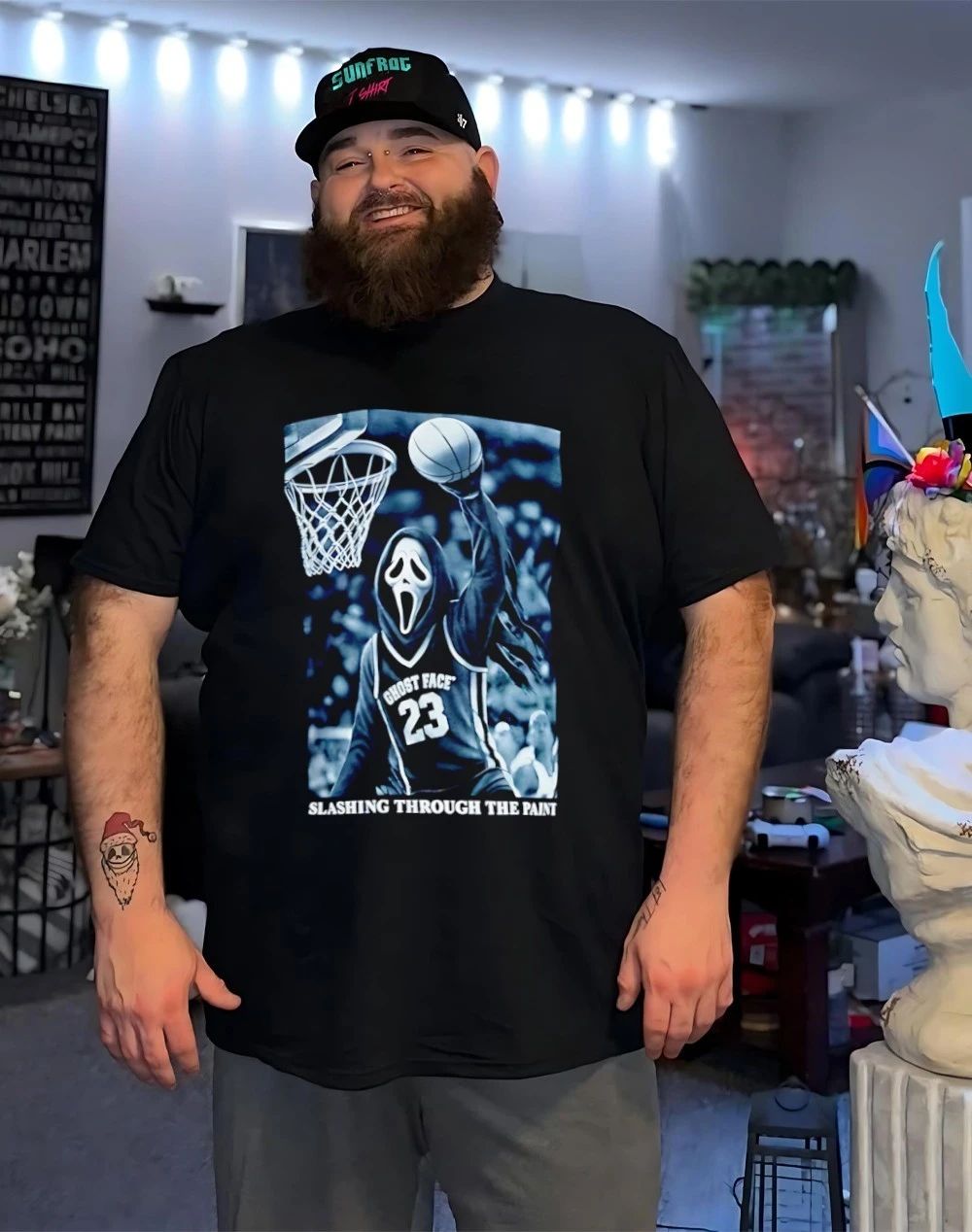 Ghostface basketball slashing through the paint shirt