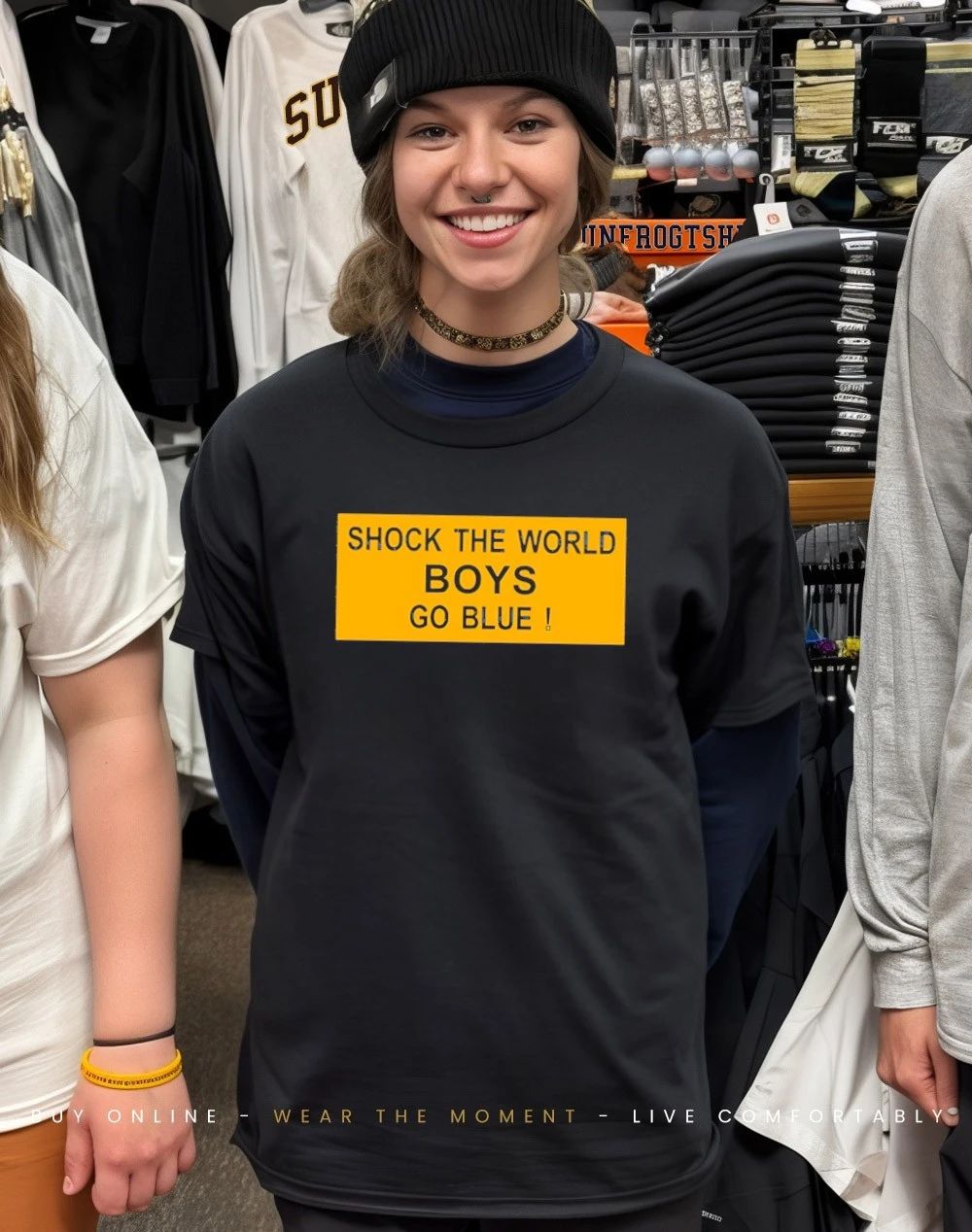 Shock the world boys Go blue Michigan Basketball shirt