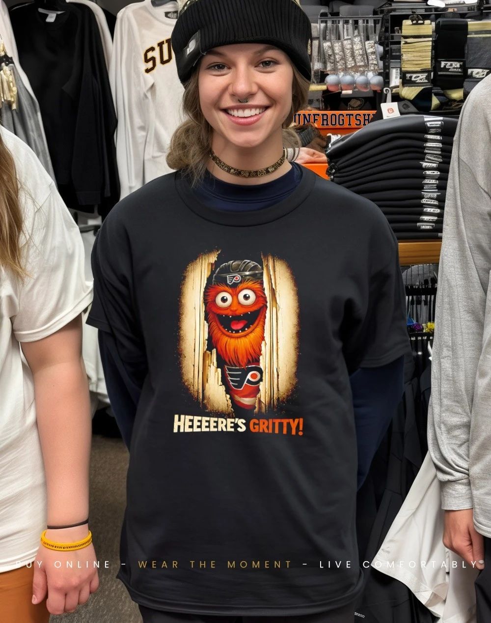 Heeere’s Gritty Philadelphia Flyers mascot horror shirt
