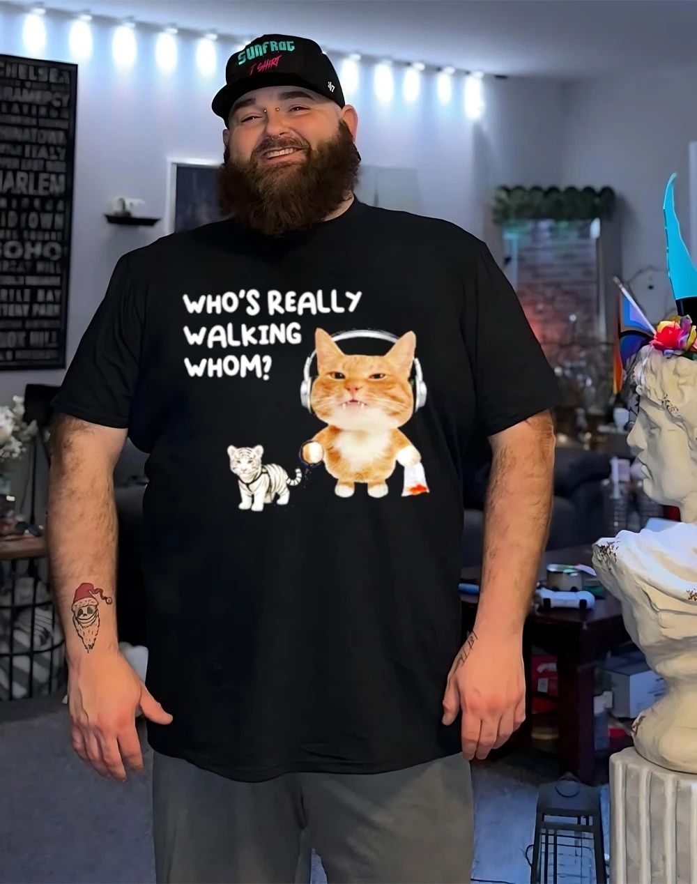Cat who’s really walking whom funny shirt