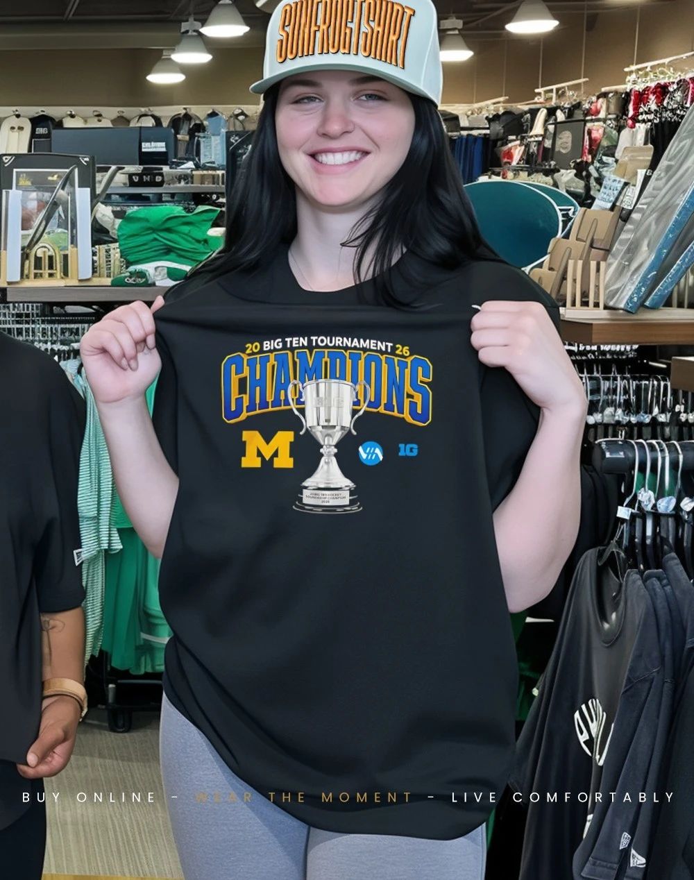 Michigan Wolverines 2026 Big Ten Hockey Champs trophy shirt