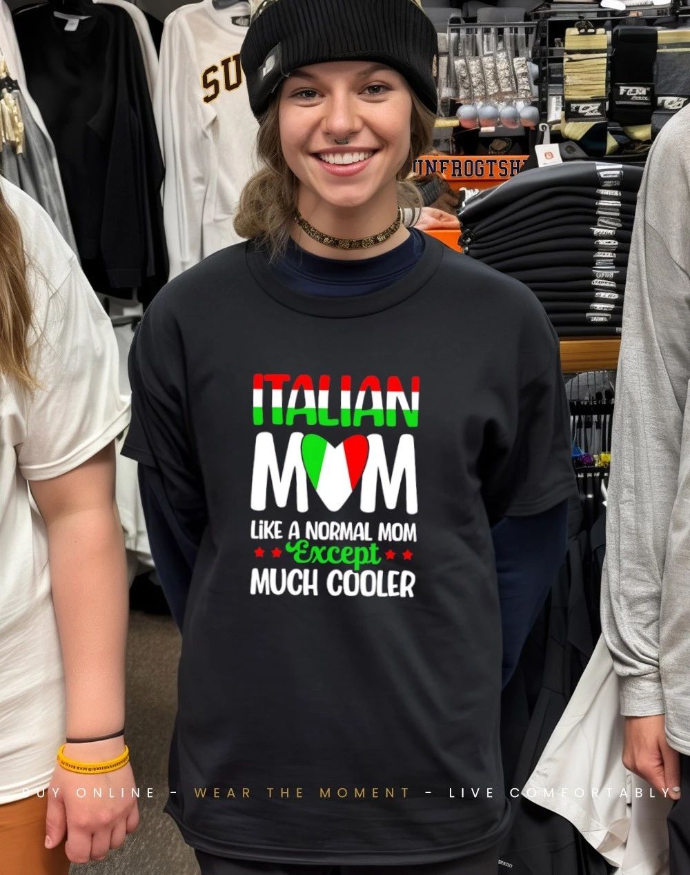 Italian Moms like a normal mom except much cooler shirt