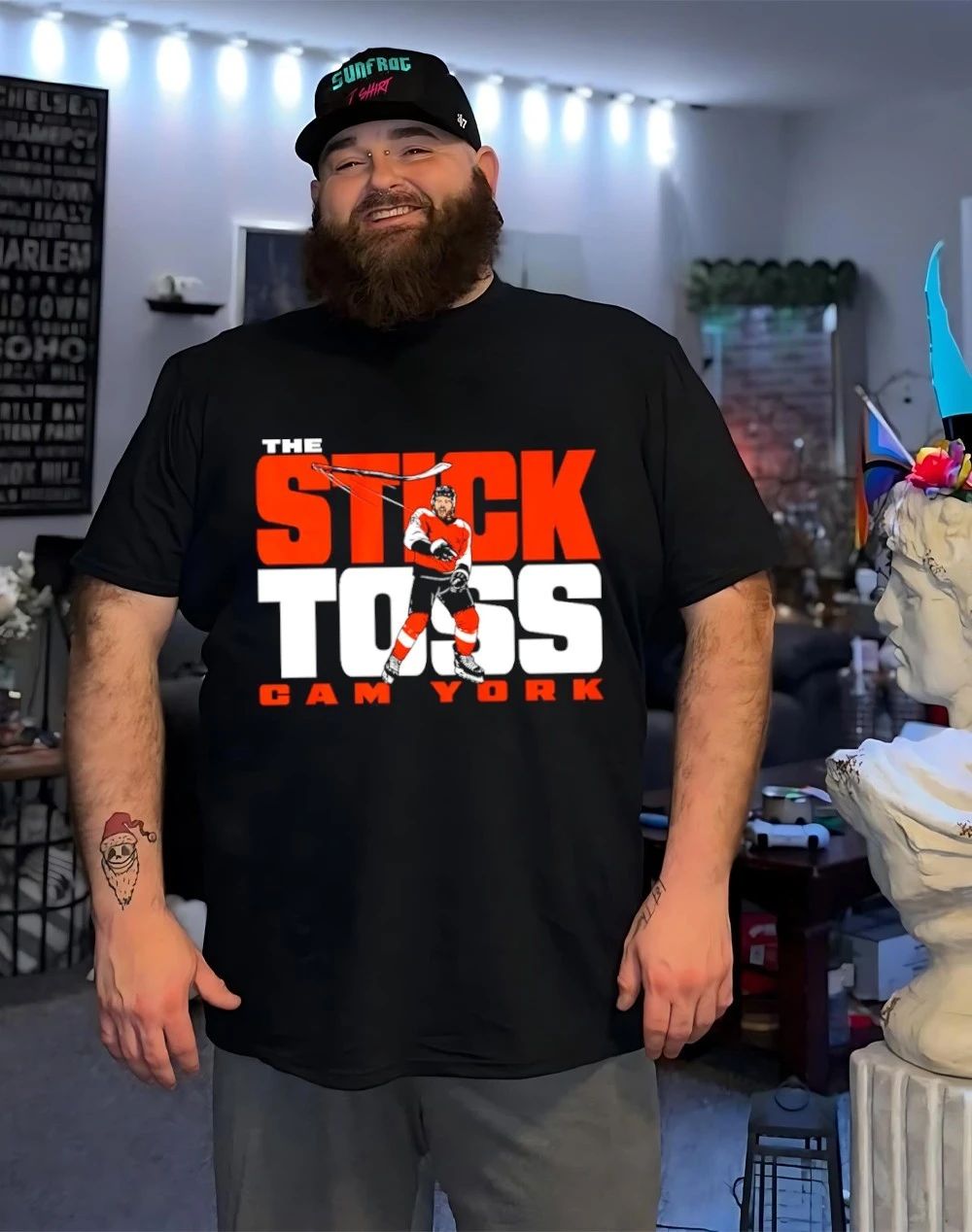Cam York Philadelphia Flyers The Stick Toss cartoon shirt