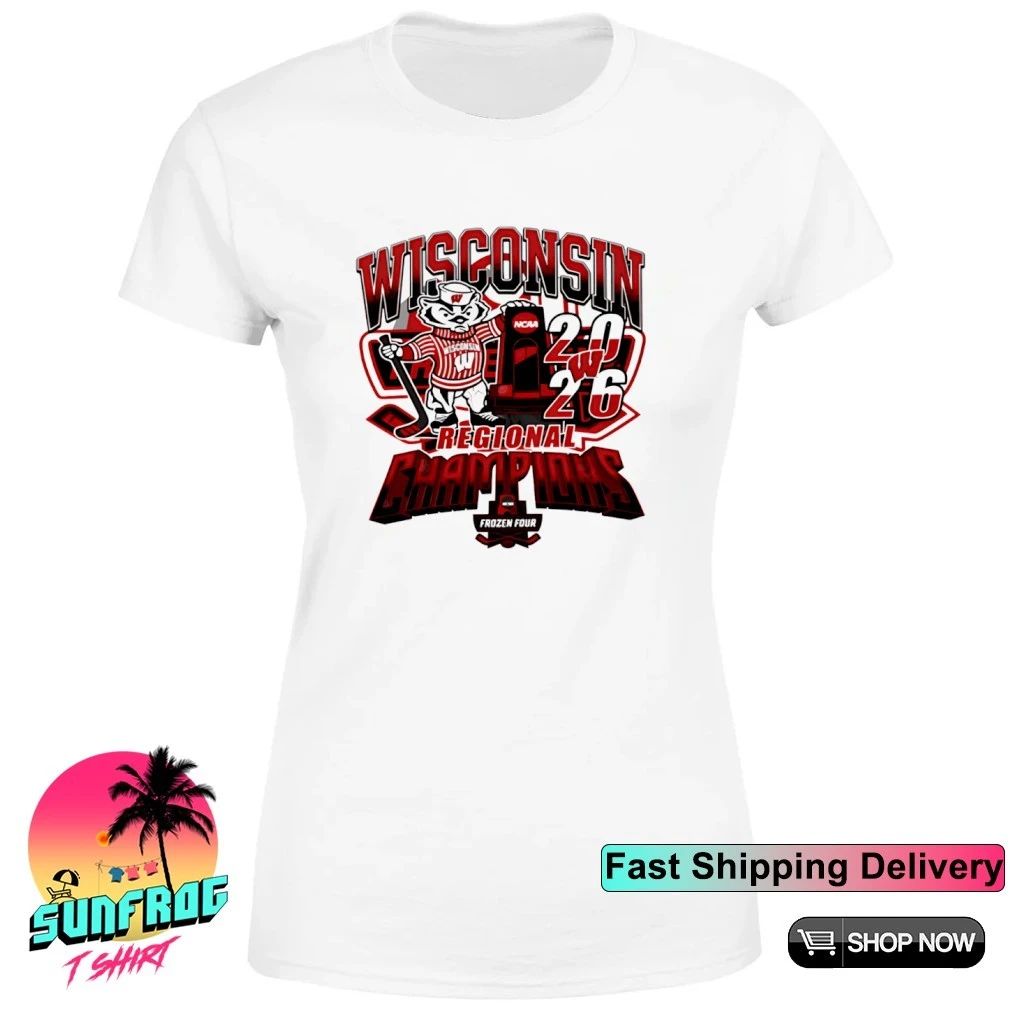 Wisconsin Badgers 2026 NCAA Hockey Regional Champions mascot shirt