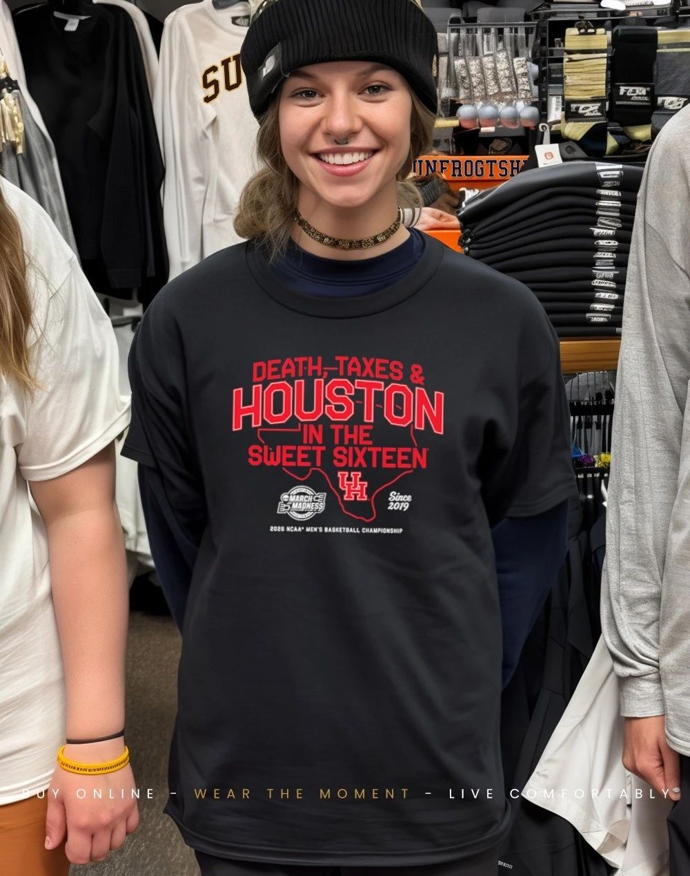 Houston Cougars MBB Death Taxes & Houston In The Sweet Sixteen 2026 shirt