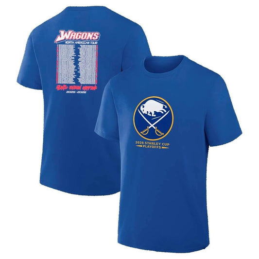 Buffalo Sabres Wagons North American Tour 2026 front and back shirt