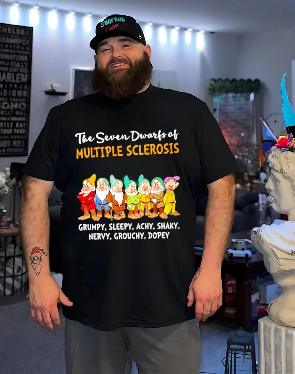The seven dwarfs of multiple sclerosis clumsy sleepy achy shaky shirt