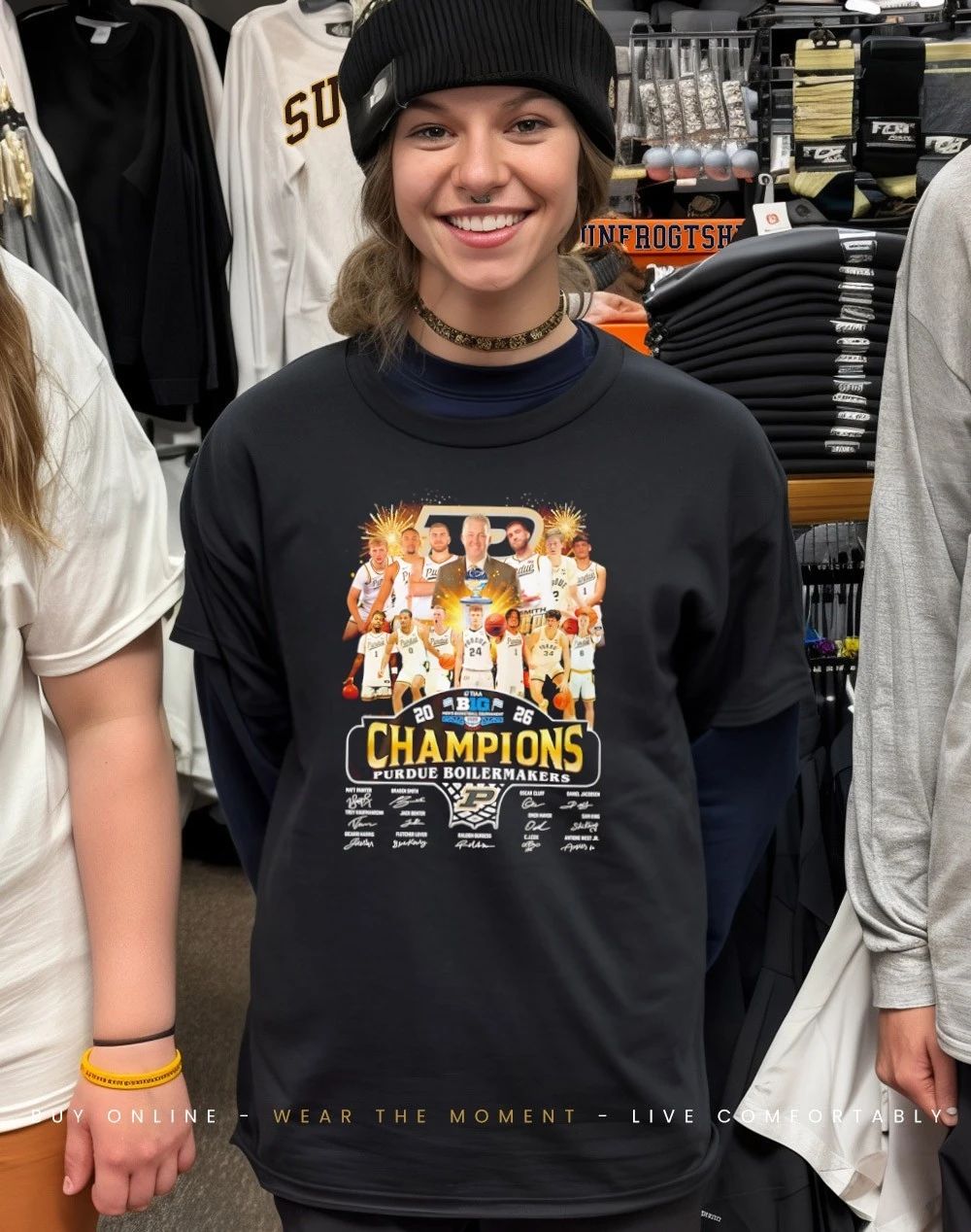 Purdue Boilermakers men’s basketball Big Ten Champions 2026 signatures shirt