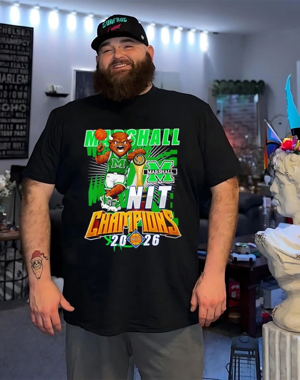 Marshall Thundering Herd’s 2026 Women’s NIT Champions mascot shirt