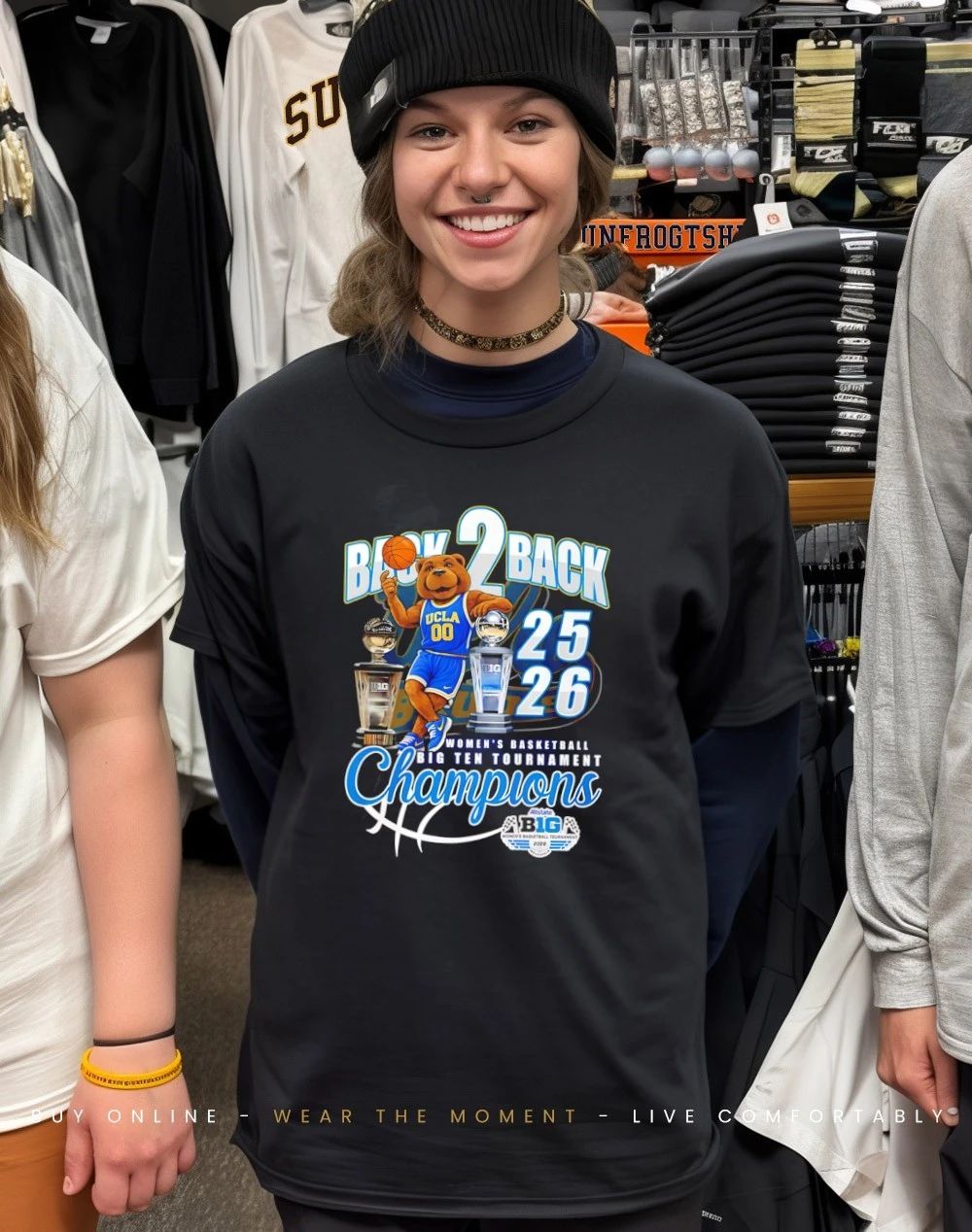 Ucla Bruins back 2 back 2025-26 Women’s Basketball Big Ten Tournament Champions mascot shirt