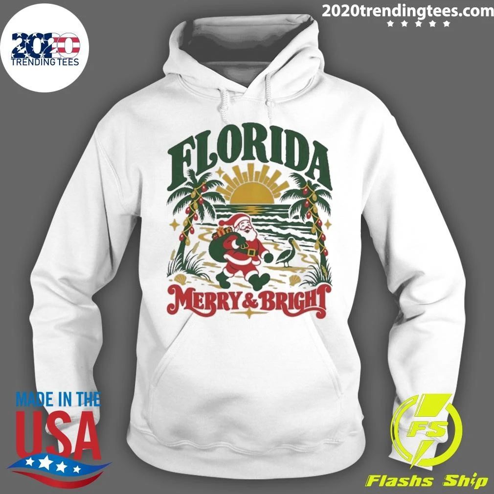 Florida Merry and Bright Christmas Santa 2026 Shirt