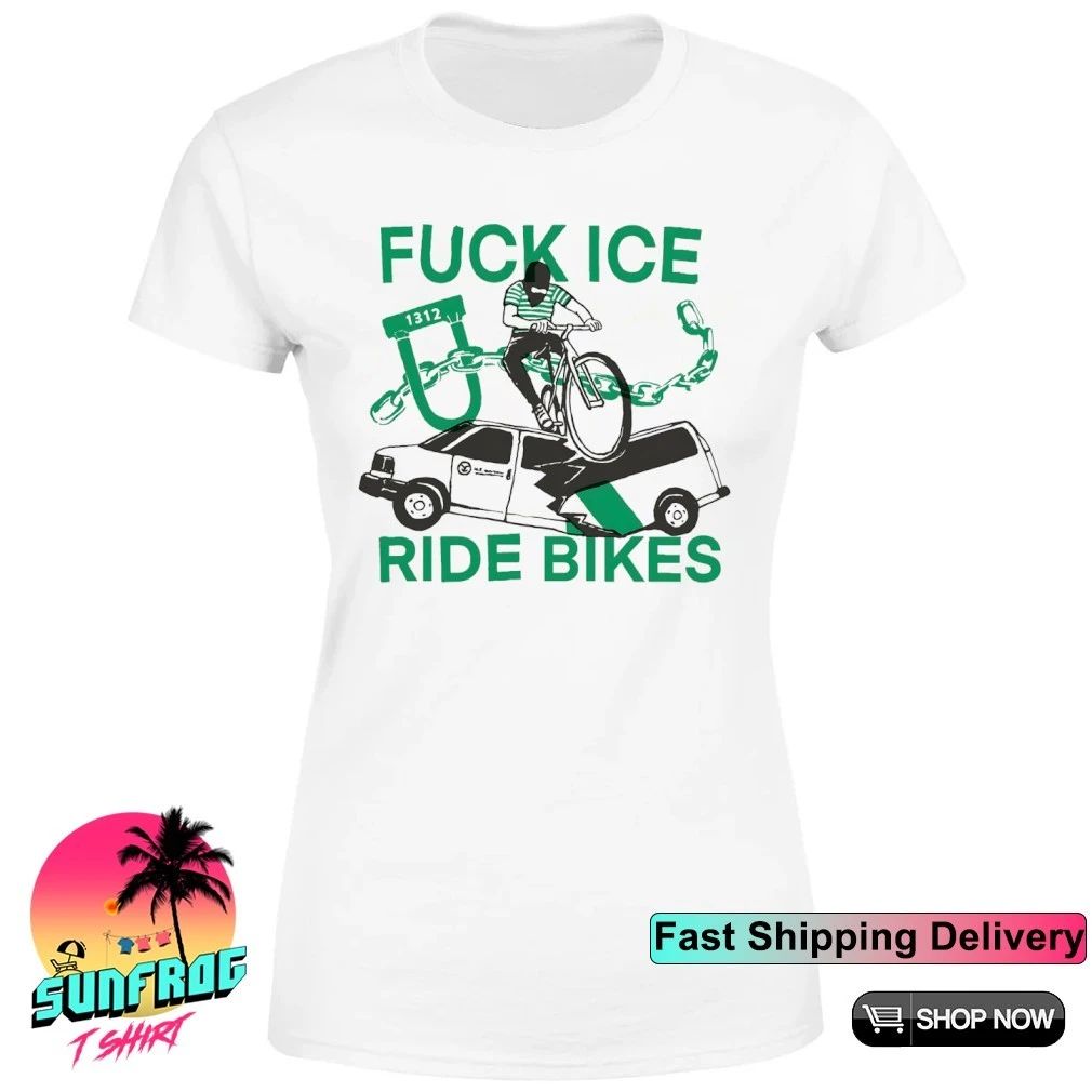 Fuck ICE ride bikes graphic shirt