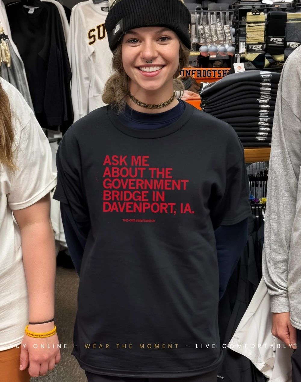 Iowa Stories Ask Me About the Government Bridge shirt