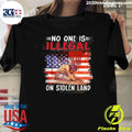 No One Is Illegal on Stolen Land Native American Flag Shirt