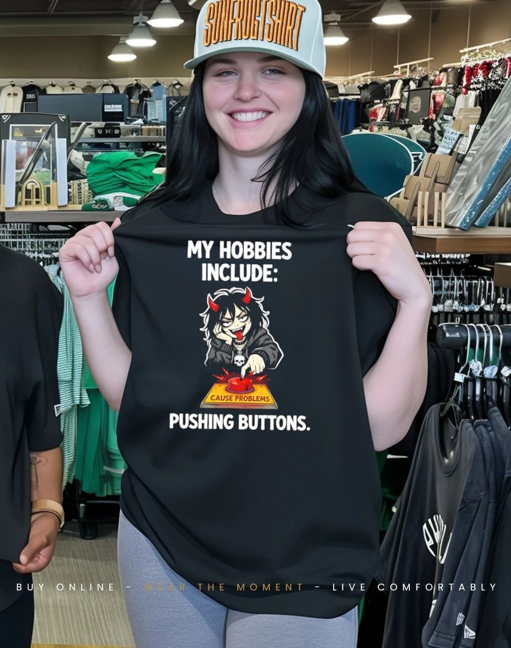 Devil my hobbies include pushing cause problems buttons shirt