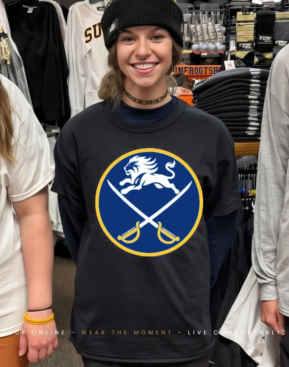 Buffalo Sabres Alex Lyon the logo front and back shirt