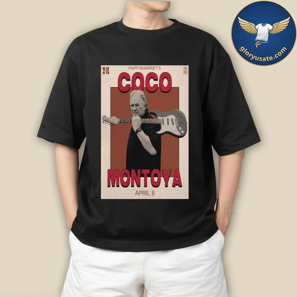 Coco Montoya Pappy & Harriet’s April 8 2026 Concert Poster Shirt