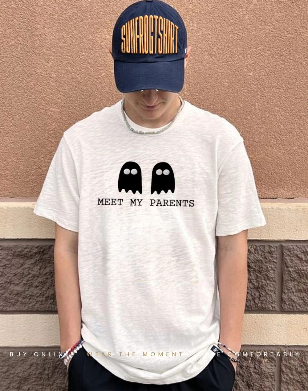 Meet my parents embroidered cartoon shirt