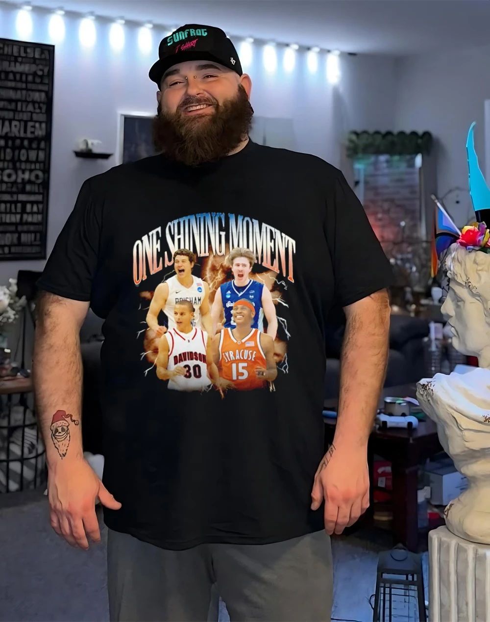 One Shining Moment Basketball player graphic shirt