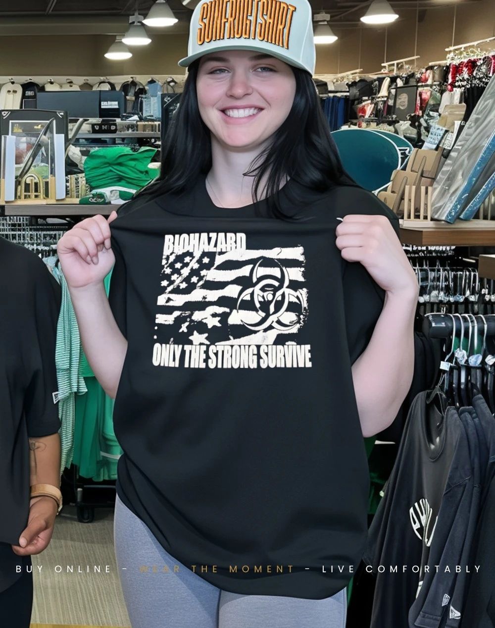 Biohazard only the strong survive American flag shirt