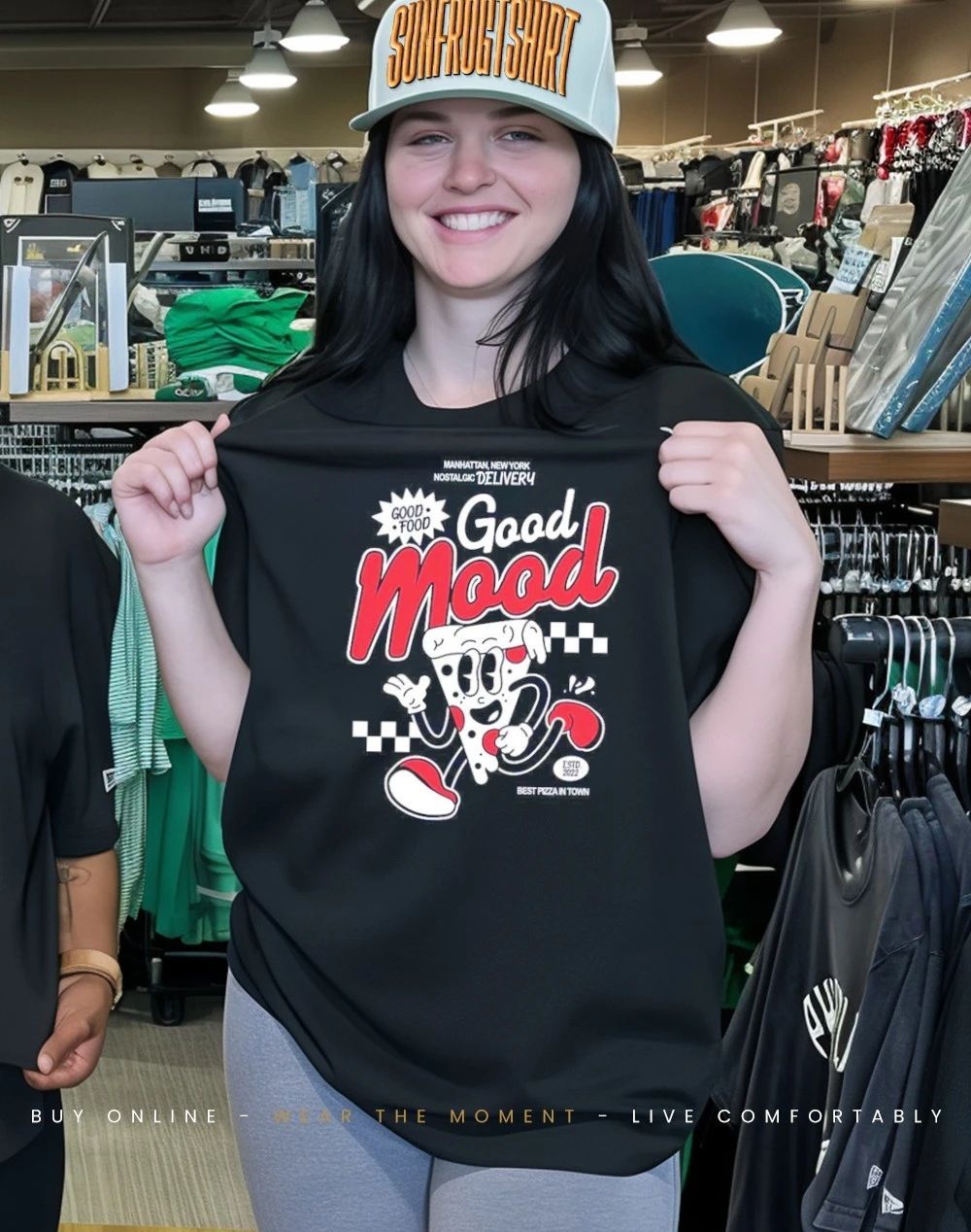 Pizza good food good mood open daily est 2022 shirt