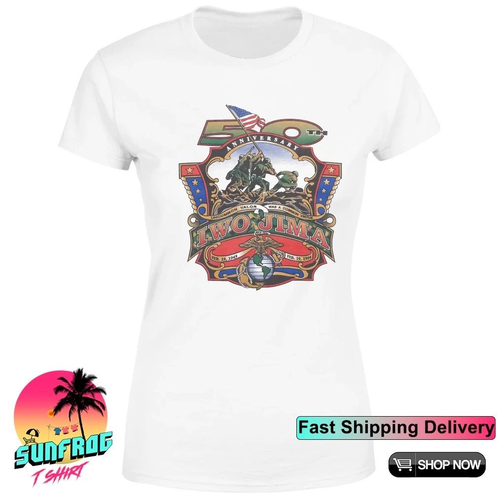 USMC 50th Anniversary uncommon valor was a common virtue Iwo Jima shirt