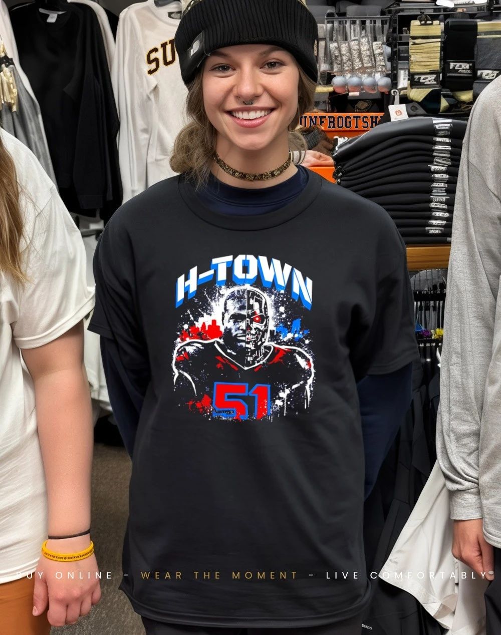 Houston Texans Robo-Killer 51 city skyline shirt