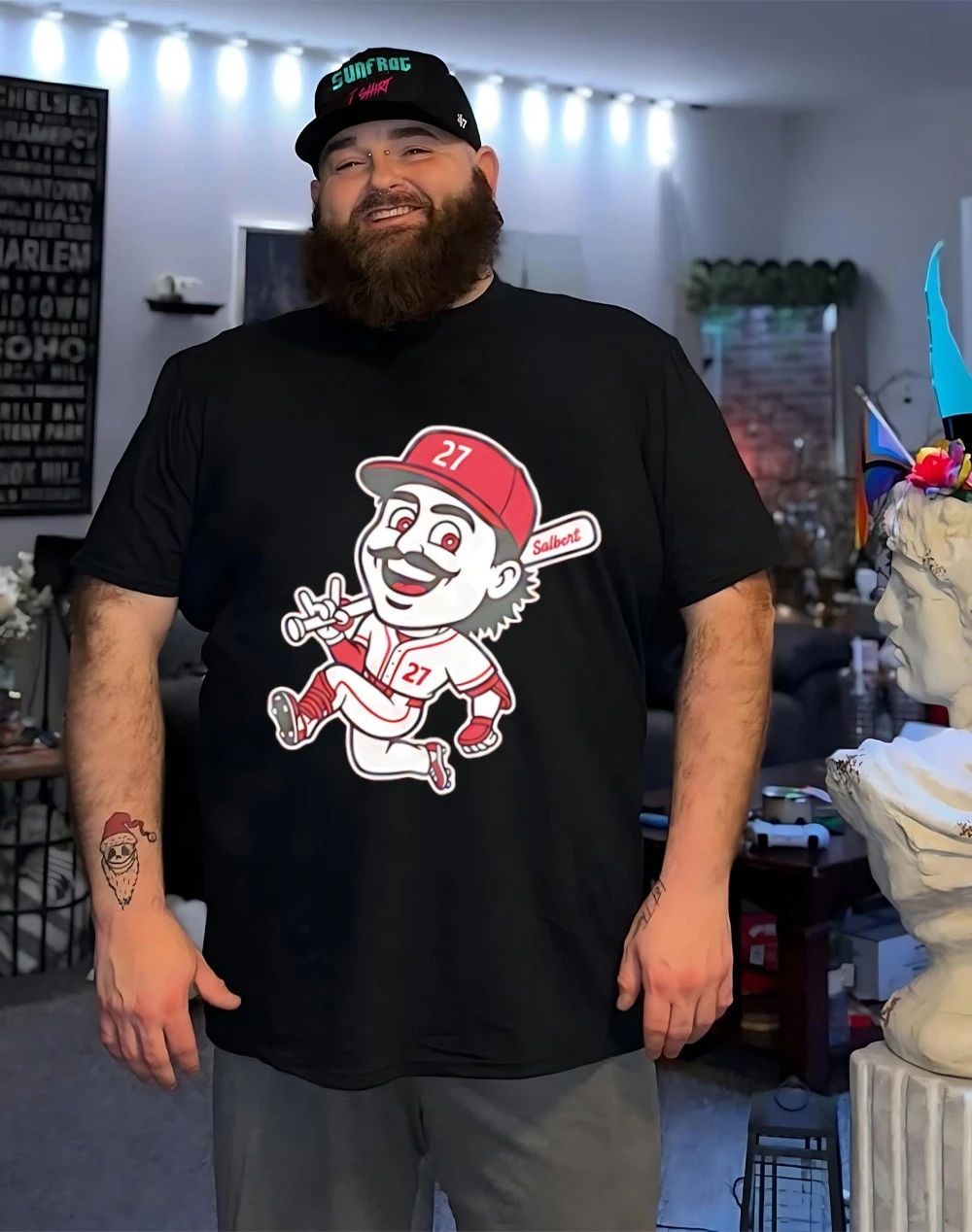 Sal Stewart Cincinnati Reds caricature shirt