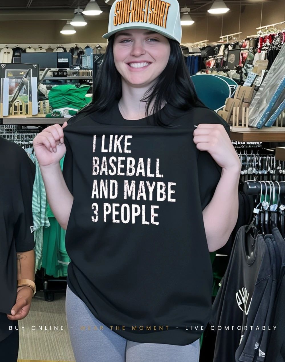 I like baseball and maybe 3 people shirt