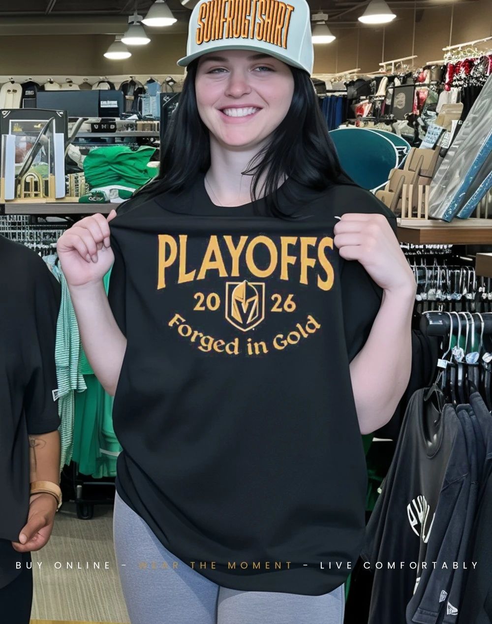 Vegas Golden Knights 2026 Playoffs Forged in Gold front and back shirt