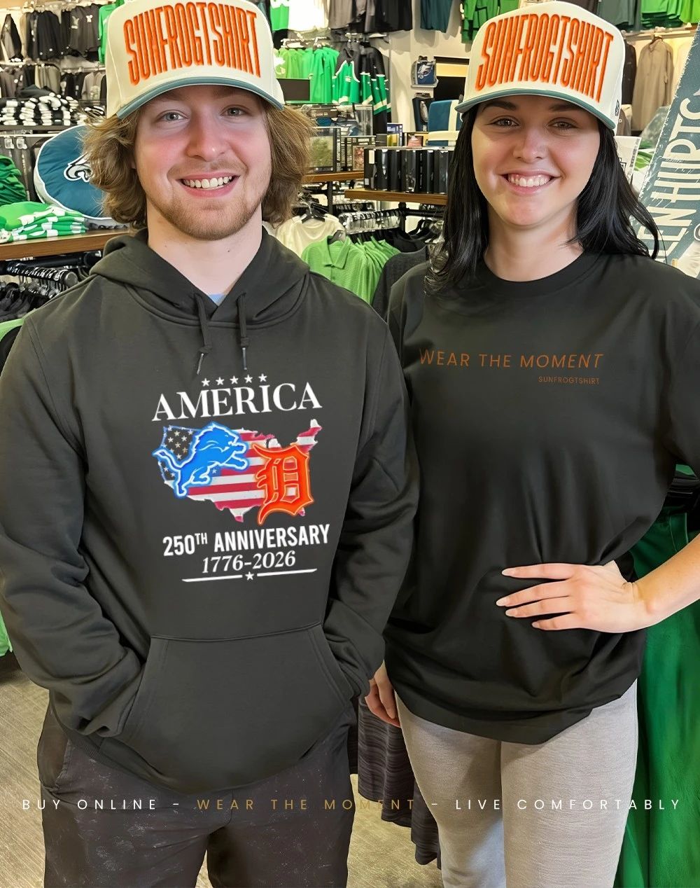 Detroit Lions and Detroit Tigers America 250 years of freedom 1776 2026 shirt