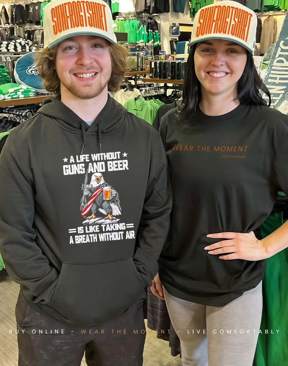 American Bald Eagle A Life Without Guns And Beer Is Like Taking A Breath Without Air shirt