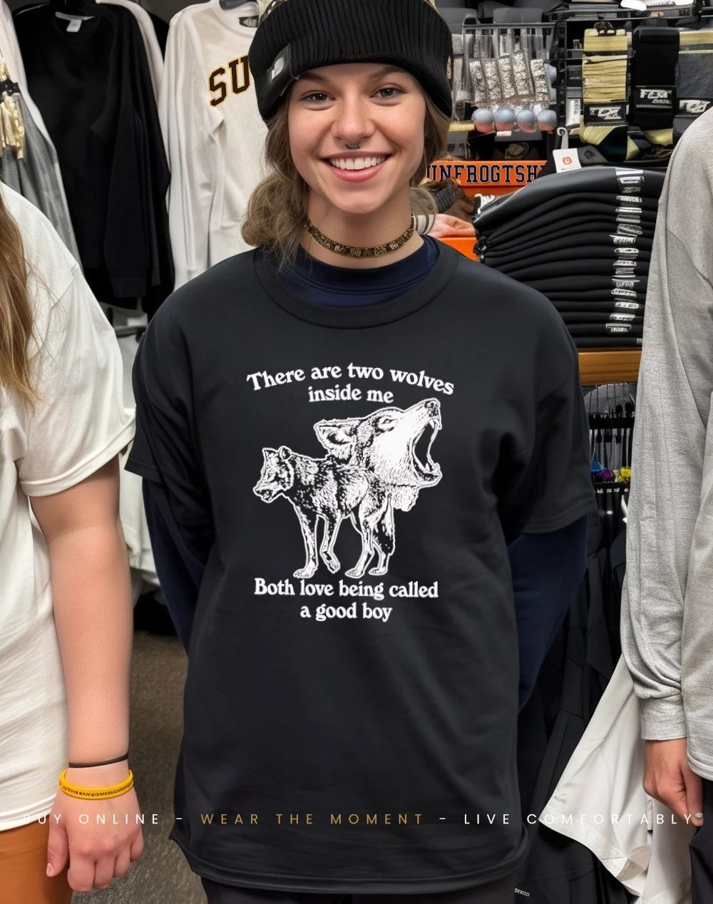 There are two wolves inside me both love being called a good boy shirt