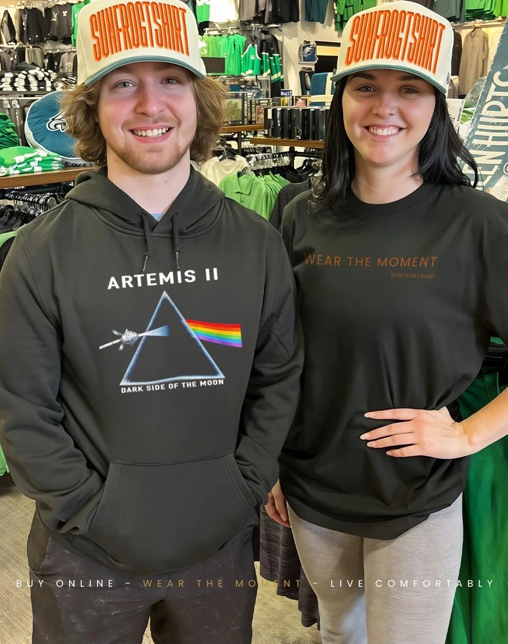 Artemis II Dark Side of The Moon rainbow shirt