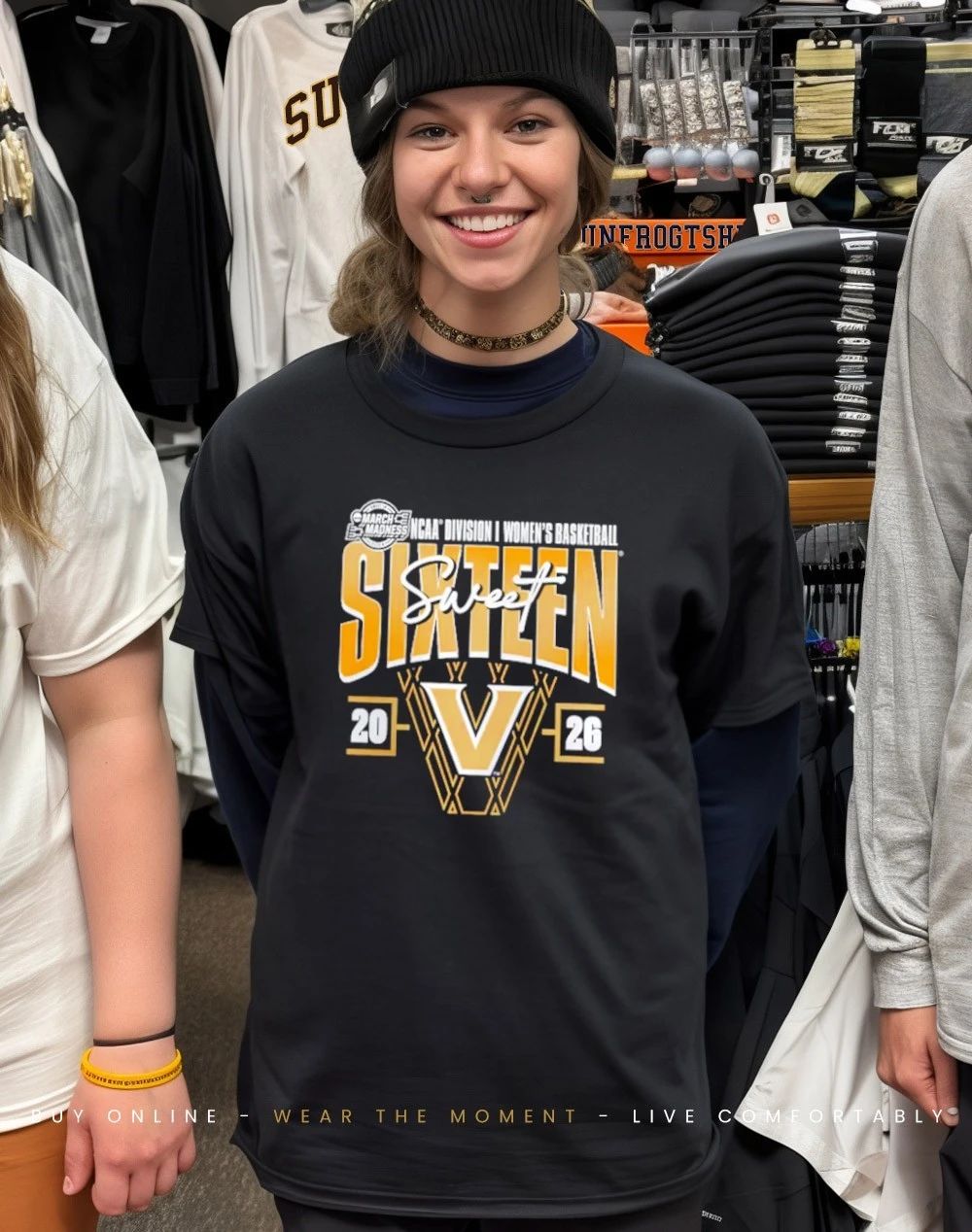 Vanderbilt Commodores 2026 NCAA Women’s Basketball Tournament March Madness Sweet 16 Court Shot shirt