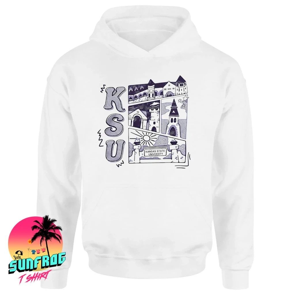 KSU Campus Landmarks comic paint shirt