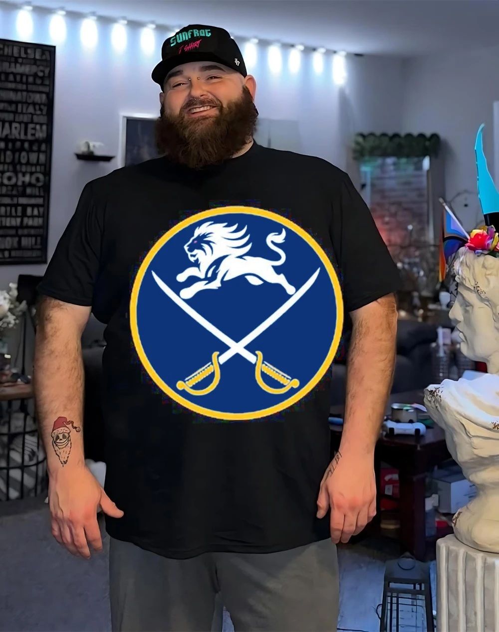 Buffalo Sabres Alex Lyon the logo front and back shirt
