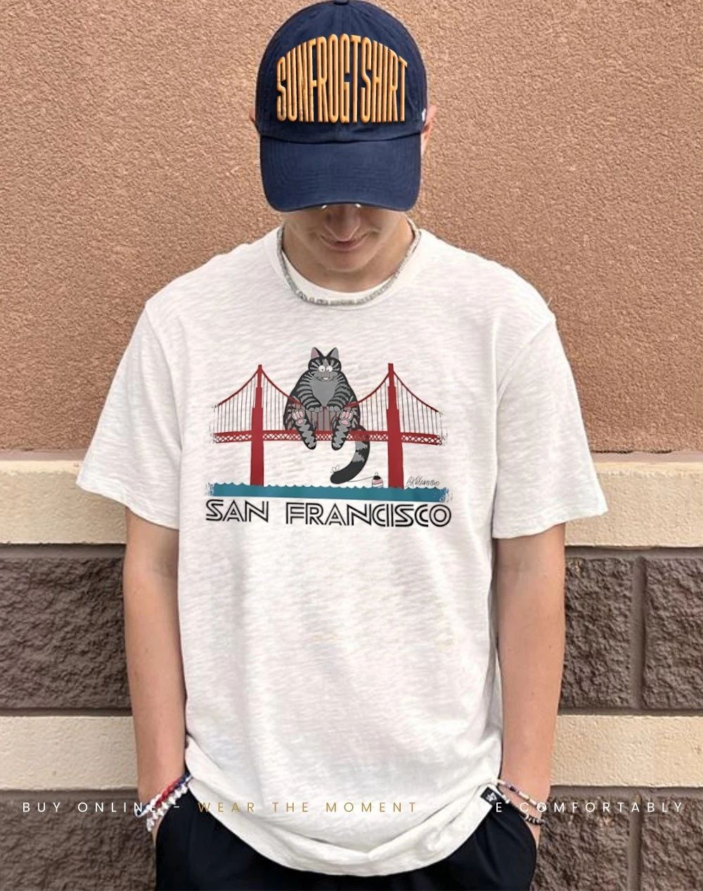 B Kliban Cat San Francisco Golden Gate Bridge Ryan Gosling Hey Girl Shirt