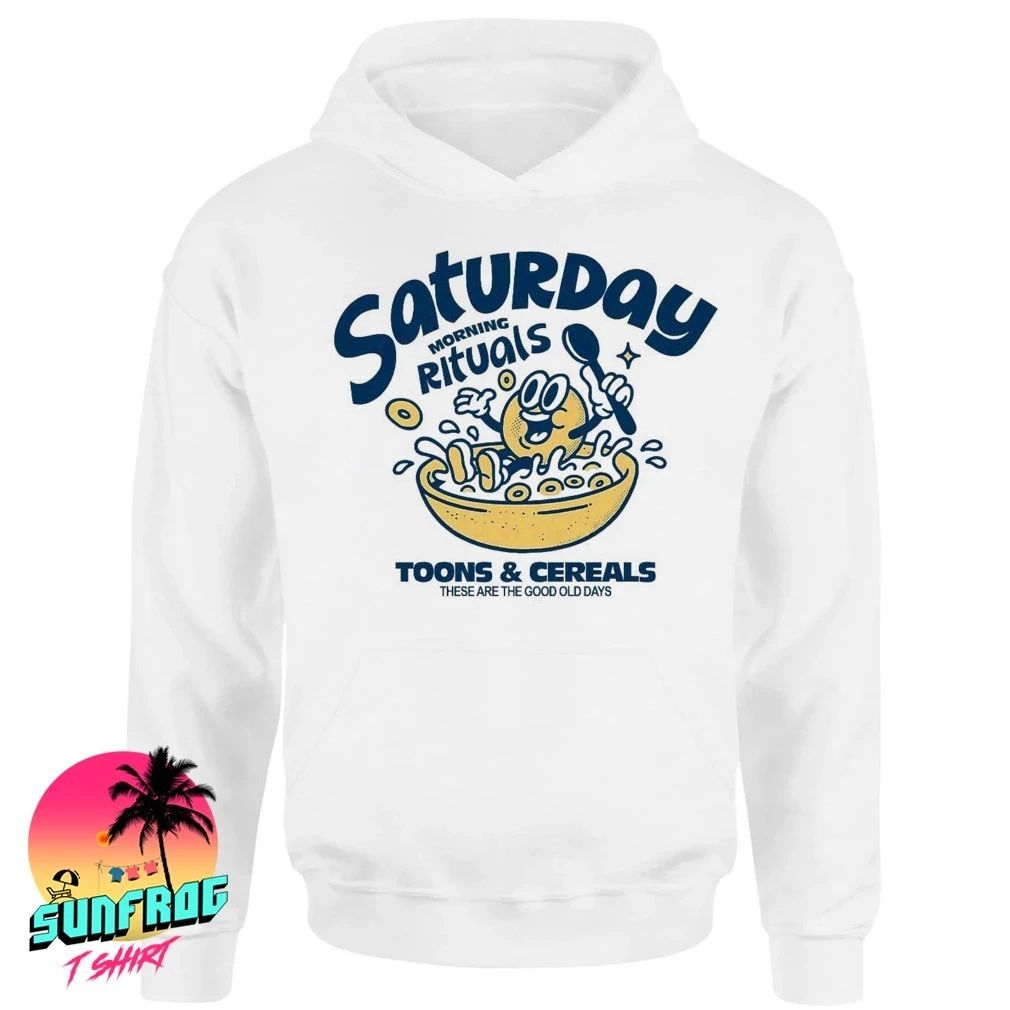 Saturdays morning rituals cartoons and cereals shirt
