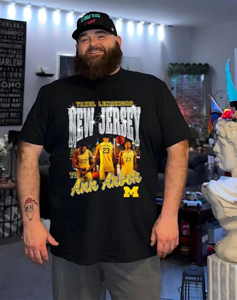 Yaxel Lendeborg Michigan Wolverines New Jersey to Ann Arbor Streetwear shirt