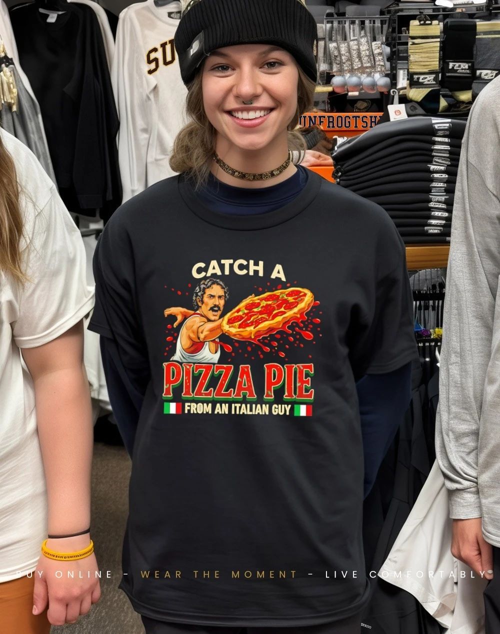 Catch A Pie Pizza from an Italian guy shirt