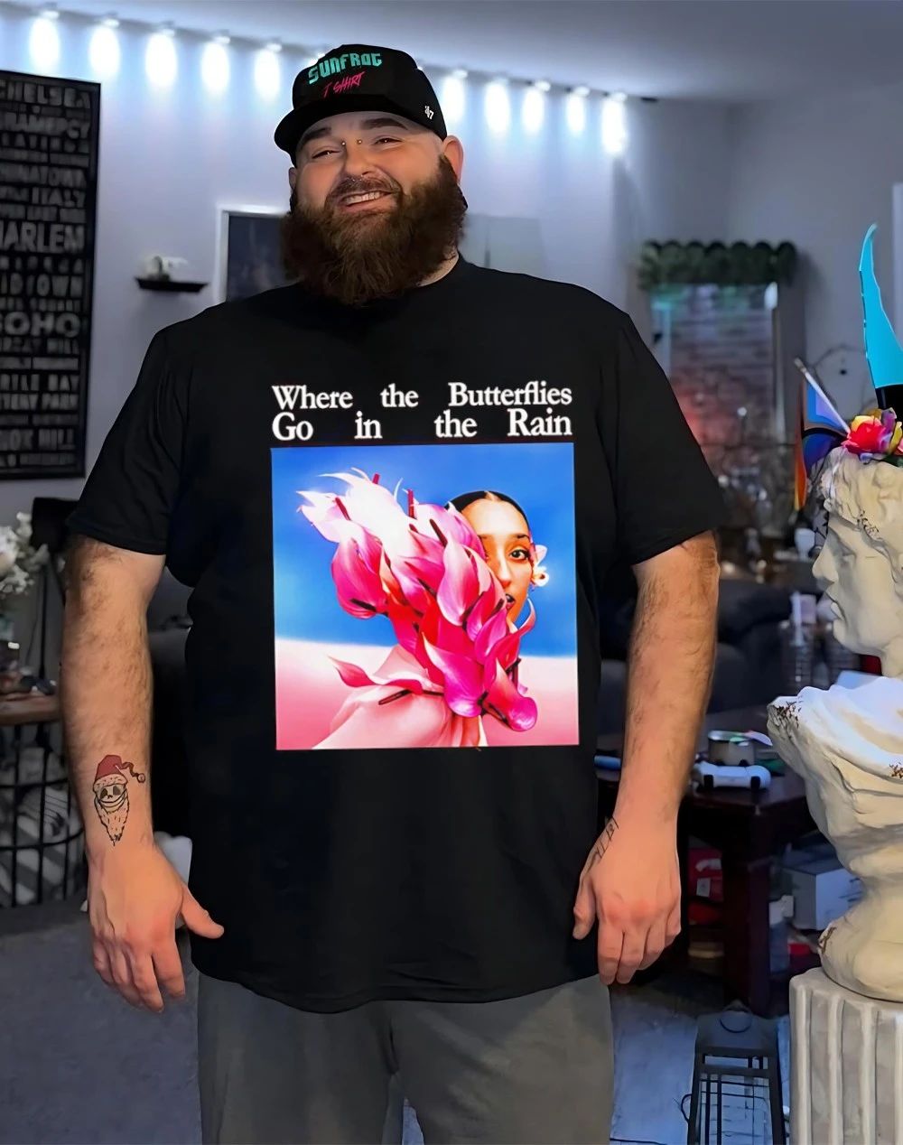 Raveena where the butterflies go in the rain shirt