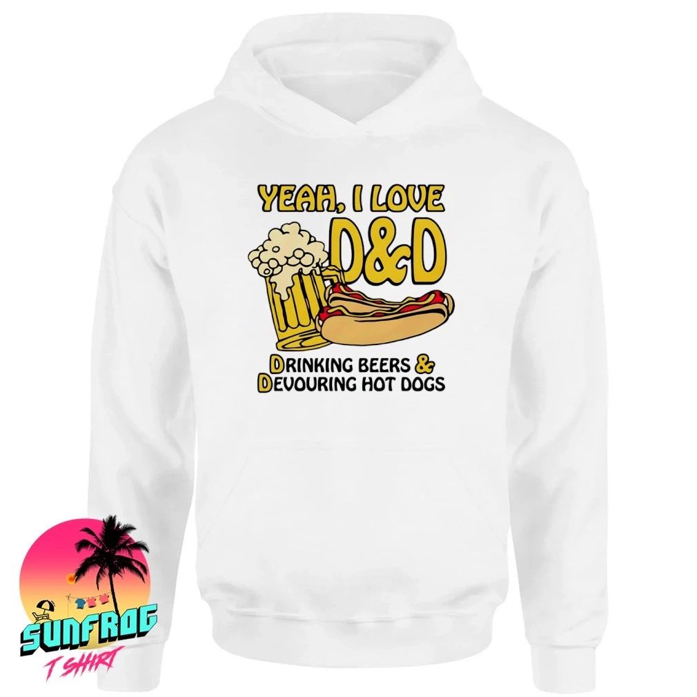 Yeah I Love D&D Drinking Beers & Devouring Hot Dogs shirt
