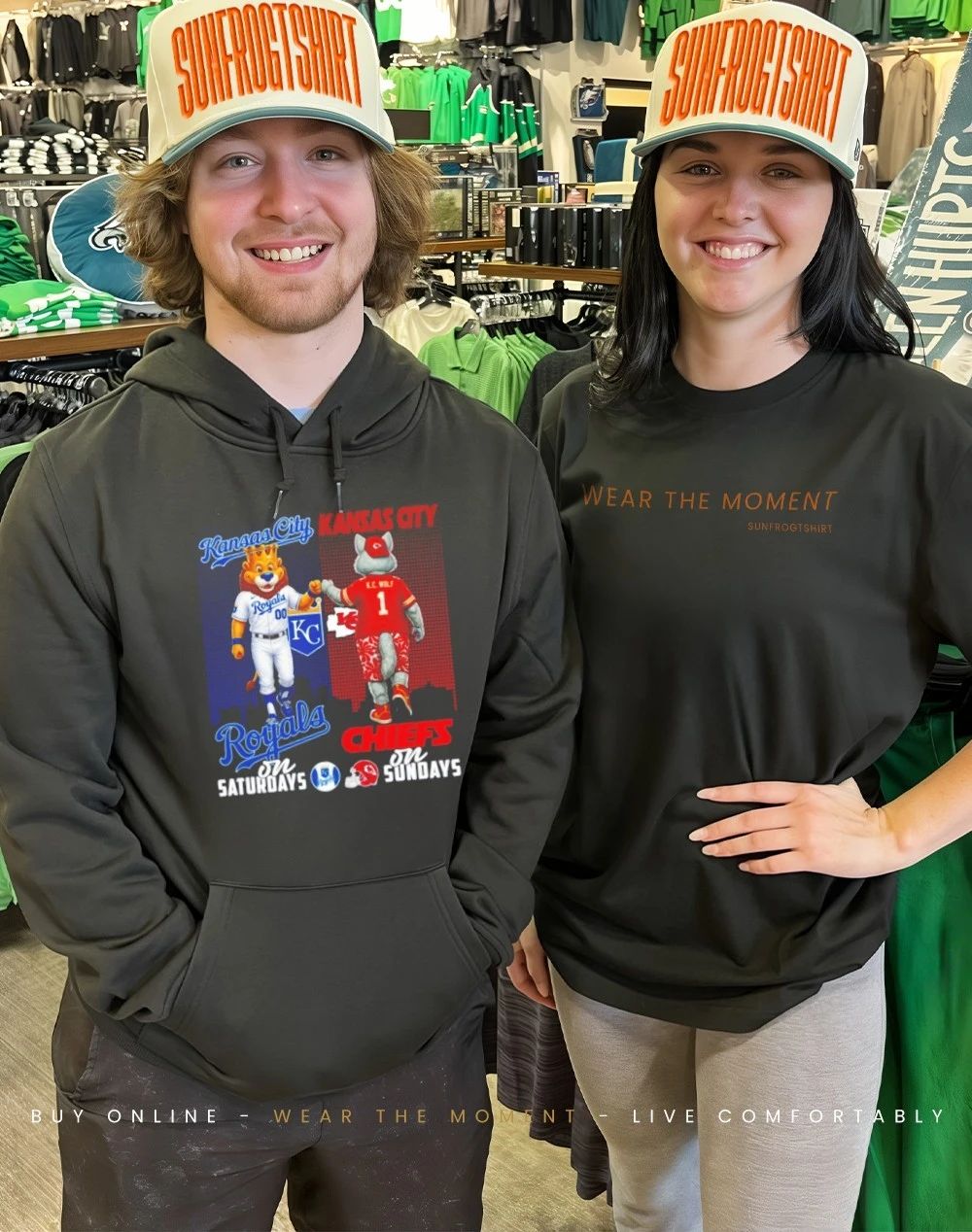 Kansas City Royals on saturdays vs Kansas City Chiefs on sundays city skyline shirt