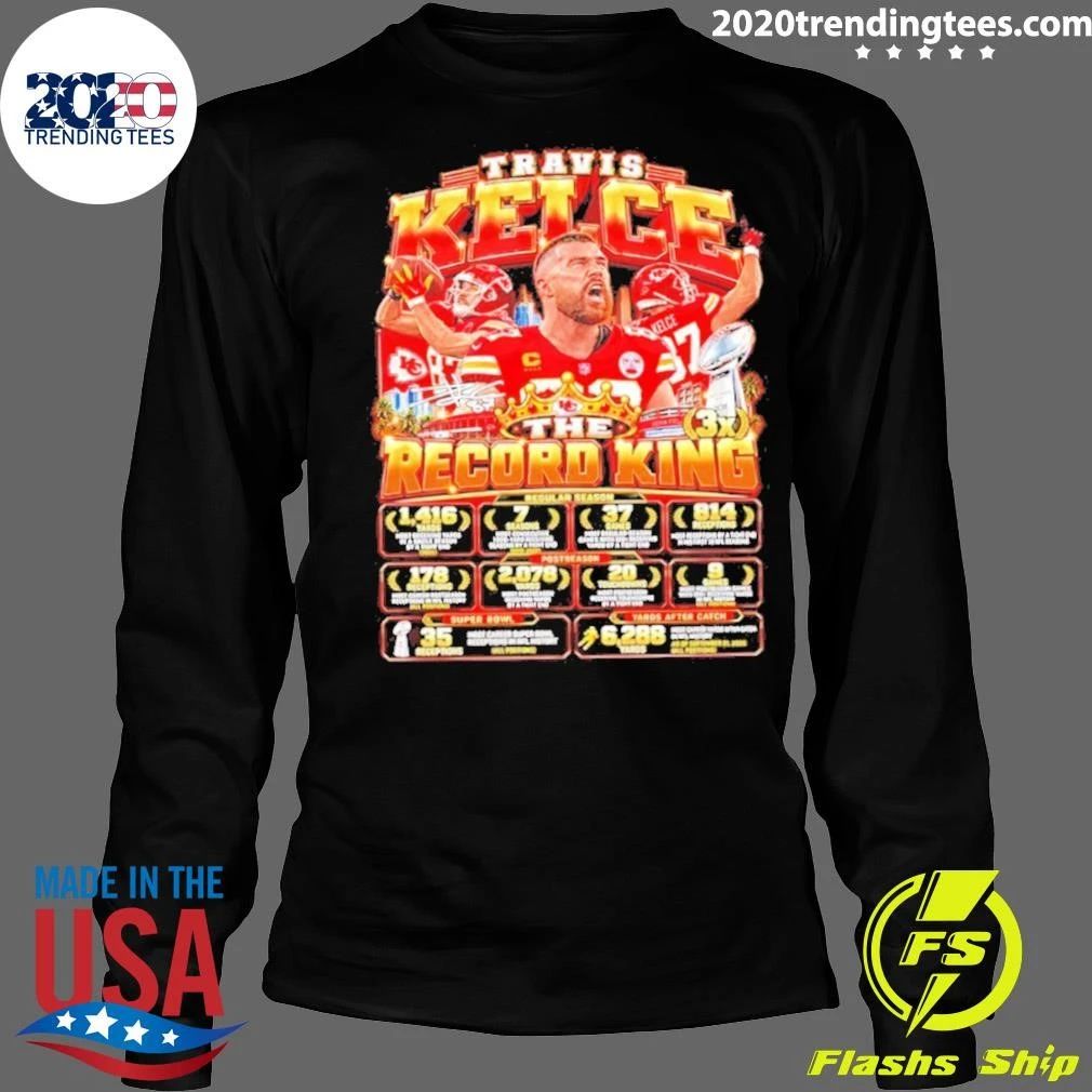 Travis Kelce Kansas City Chiefs Record King Signature Shirt