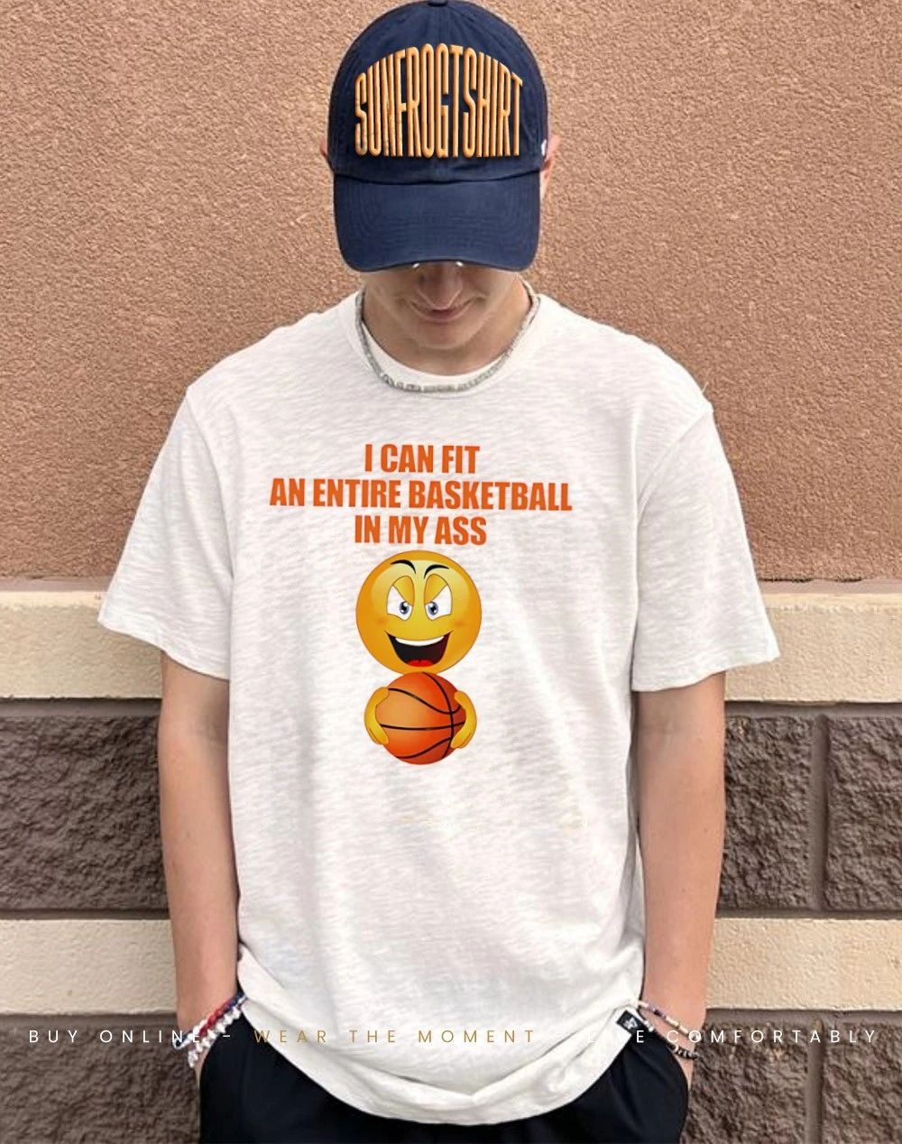 I can fit an entire basketball in my ass icon funny shirt