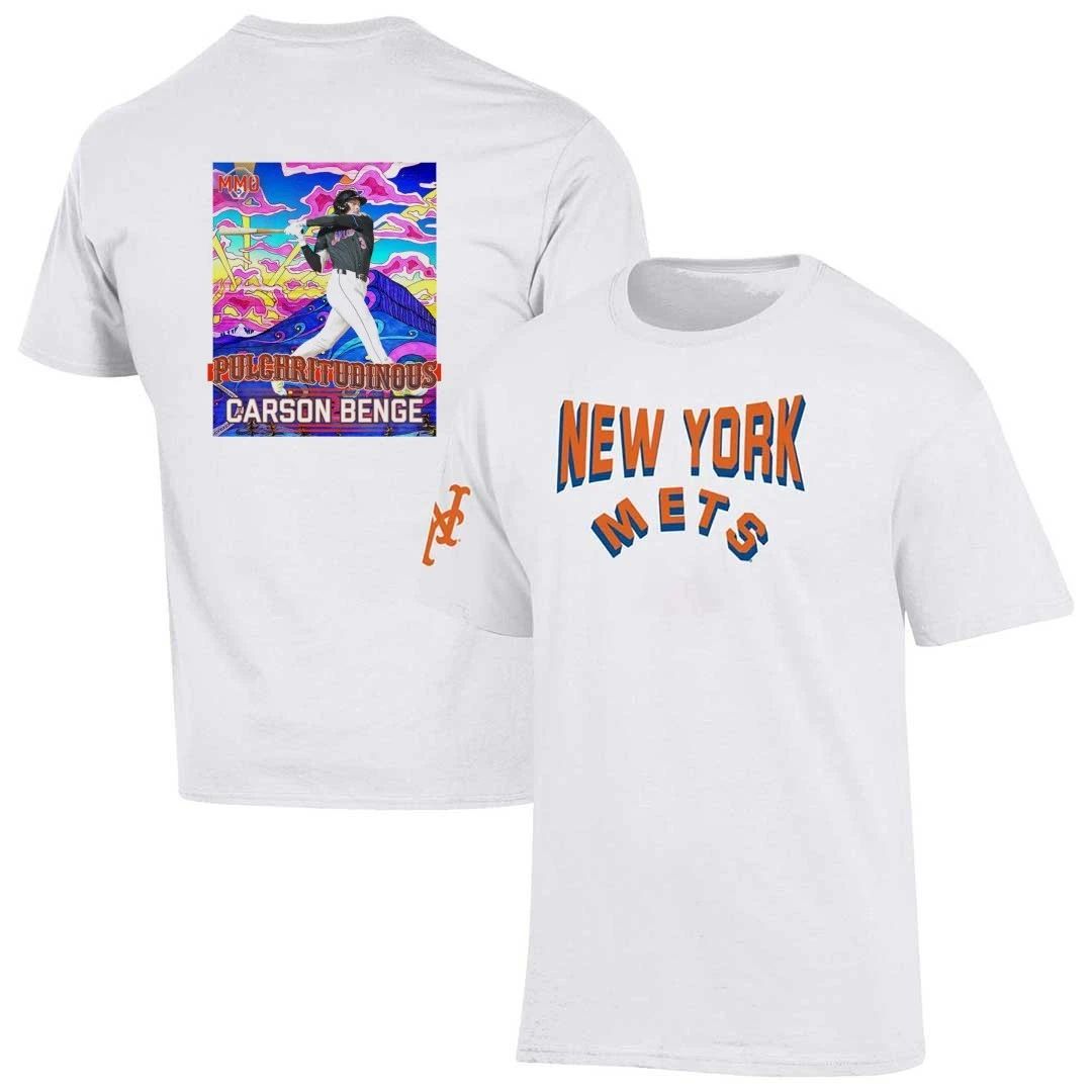 New York Mets Pulchritudinous Carson Benge front and back shirt