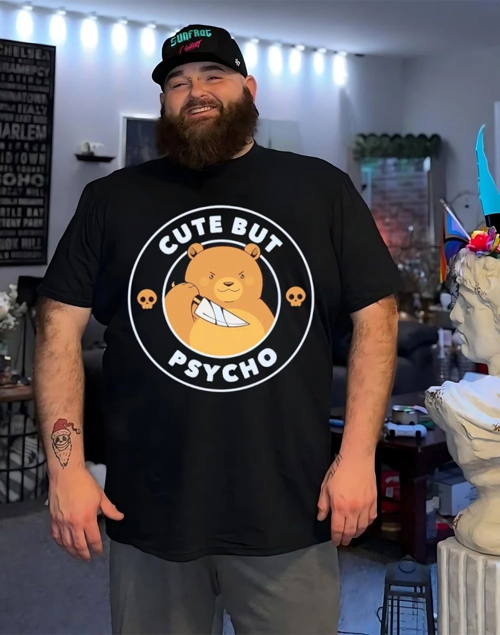 Cute But Psycho Bear Knife art shirt