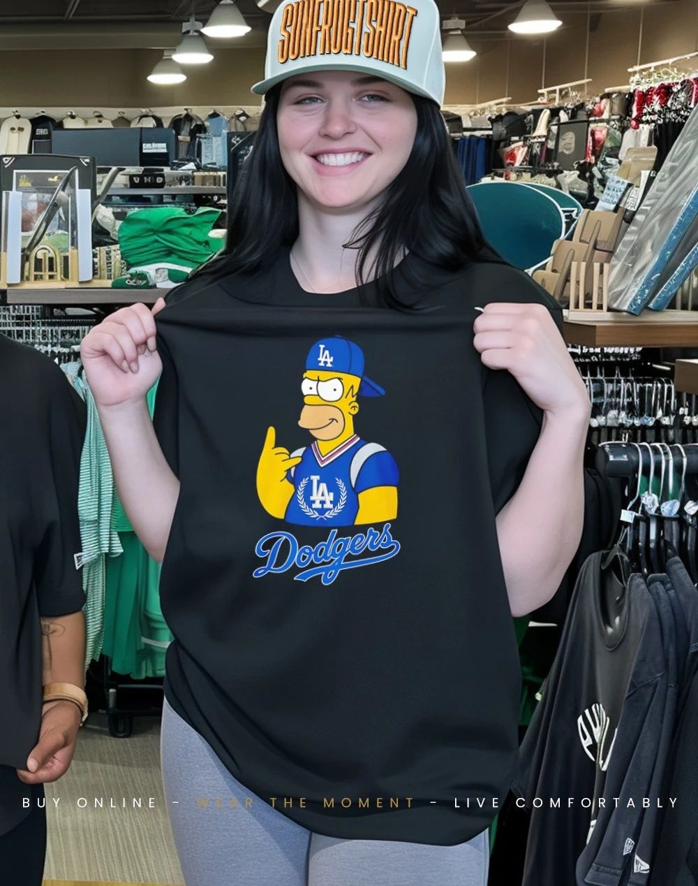The Simpsons x Los Angeles Dodgers player rock hand shirt